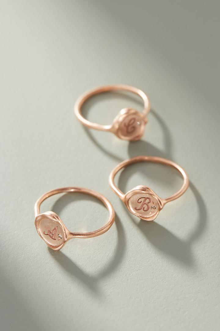 Sirciam 14k Rose Gold Monogram Ring