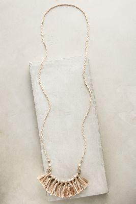 Anthropologie Ombre Fringe Necklace