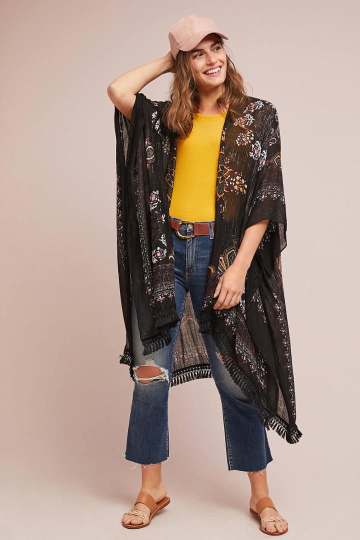 Anthropologie Sabrina Fringed Kimono