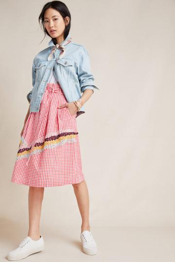 5x By Ajit Kumar Alessandra Tie-waist Midi Skirt