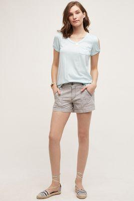 Pilcro Linen Shorts Grey