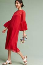 Korovilas Chiffon Bell-sleeve Dress