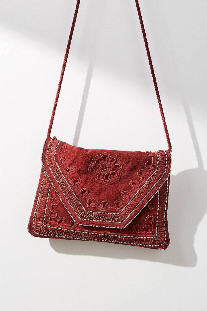 Anthropologie Embroidered Crossbody Bag