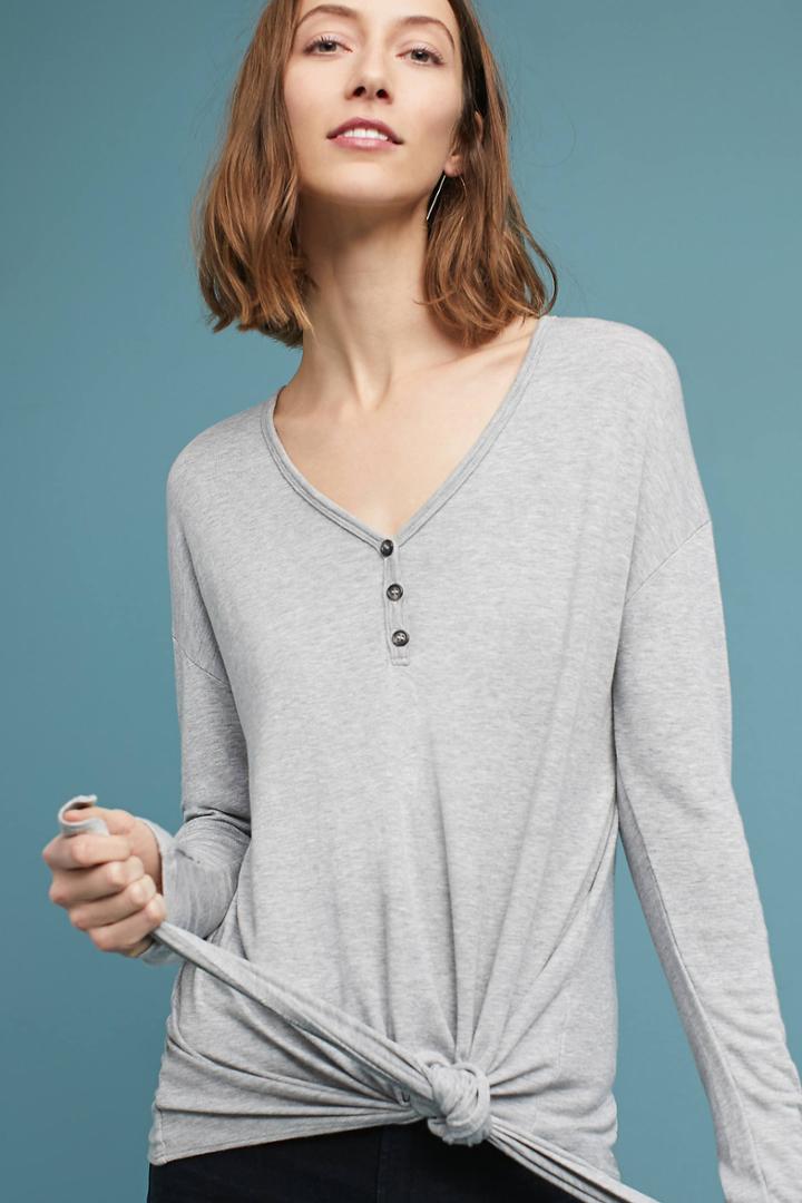 T.la Tied Henley Pullover