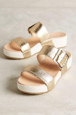 Dr Scholl's Frill Flatforms Gold