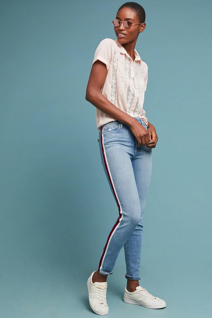 Joe's Jeans Joe's The Charlie High-rise Striped Skinny Ankle Jeans
