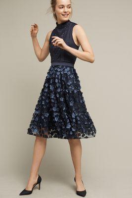 Eva Franco Blue Buttercup Midi Skirt