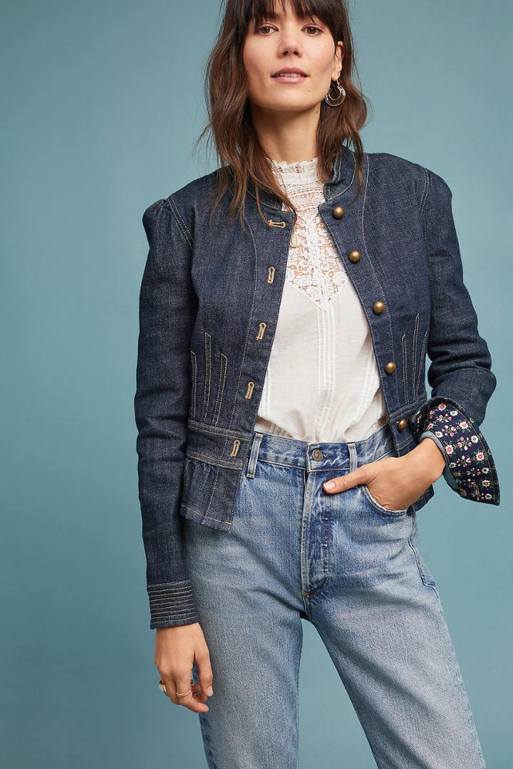Pilcro And The Letterpress Pilcro Peplum Denim Jacket
