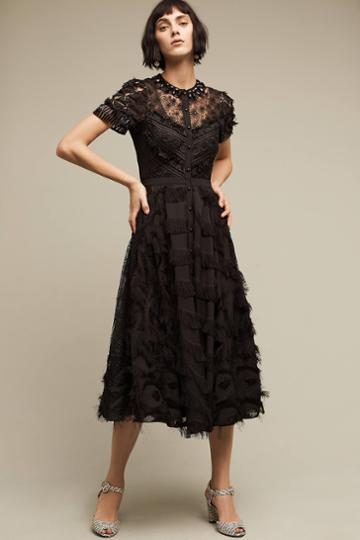 Byron Lars Beauty Mark Cabernet Embellished Dress