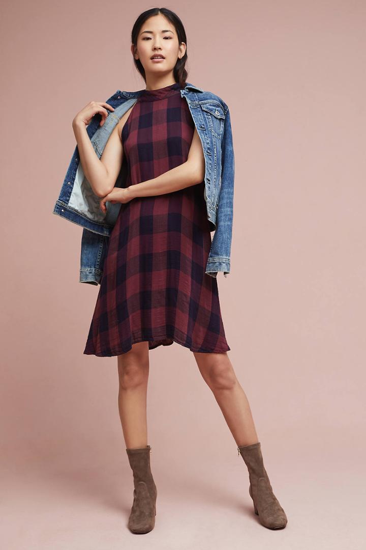 Cloth & Stone Plaid Swing Dress