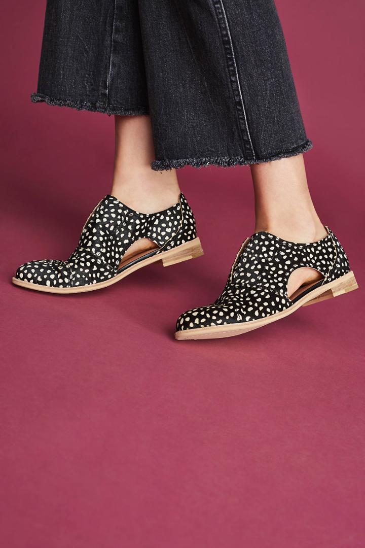 All Black Cutout Oxford Flats
