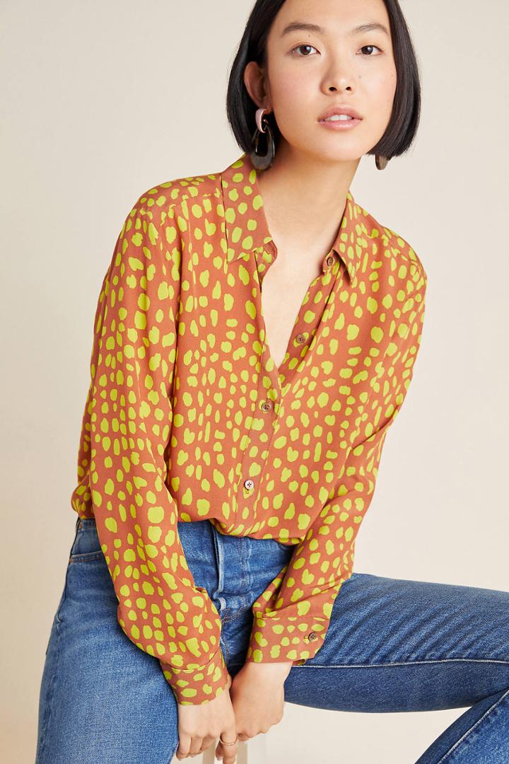 Whit Painterly Silk Buttondown