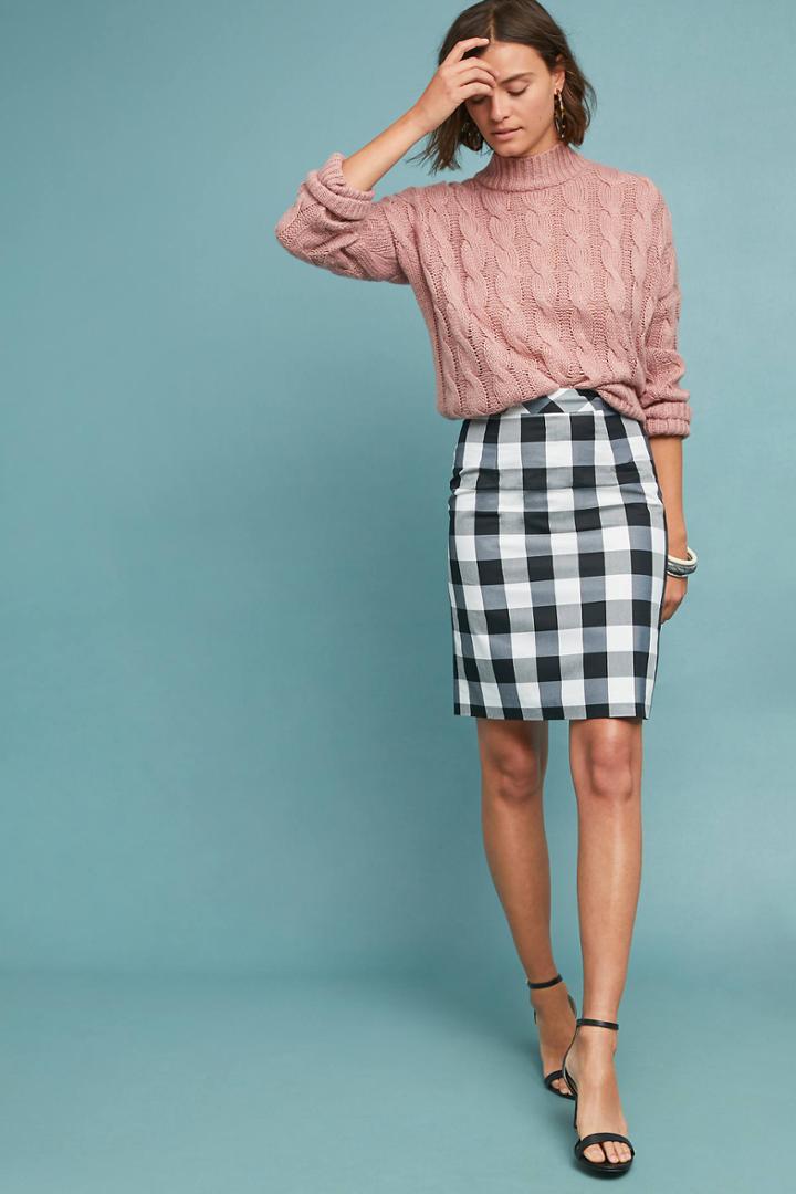 Sunday In Brooklyn Flynn Gingham Pencil Skirt