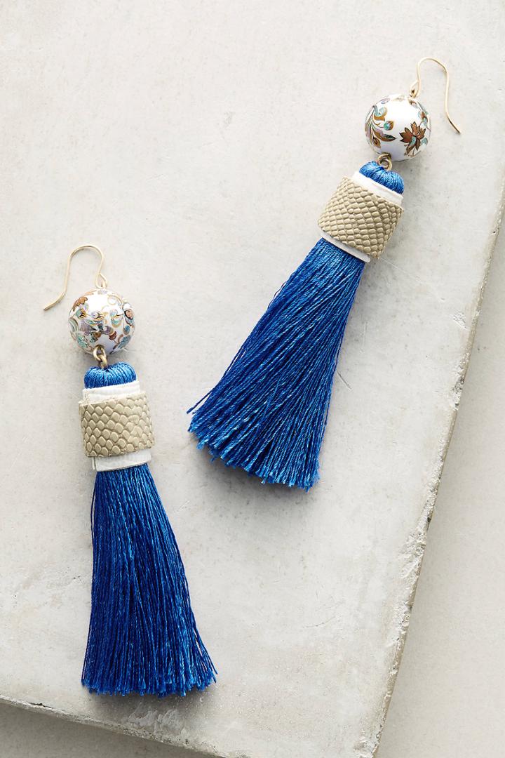 Mimilore Cobalt Tassel Earrings