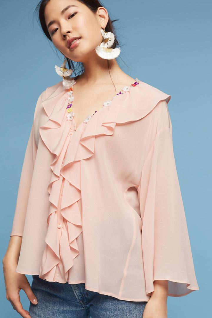 Anthropologie Daisy Chain Silk Blouse