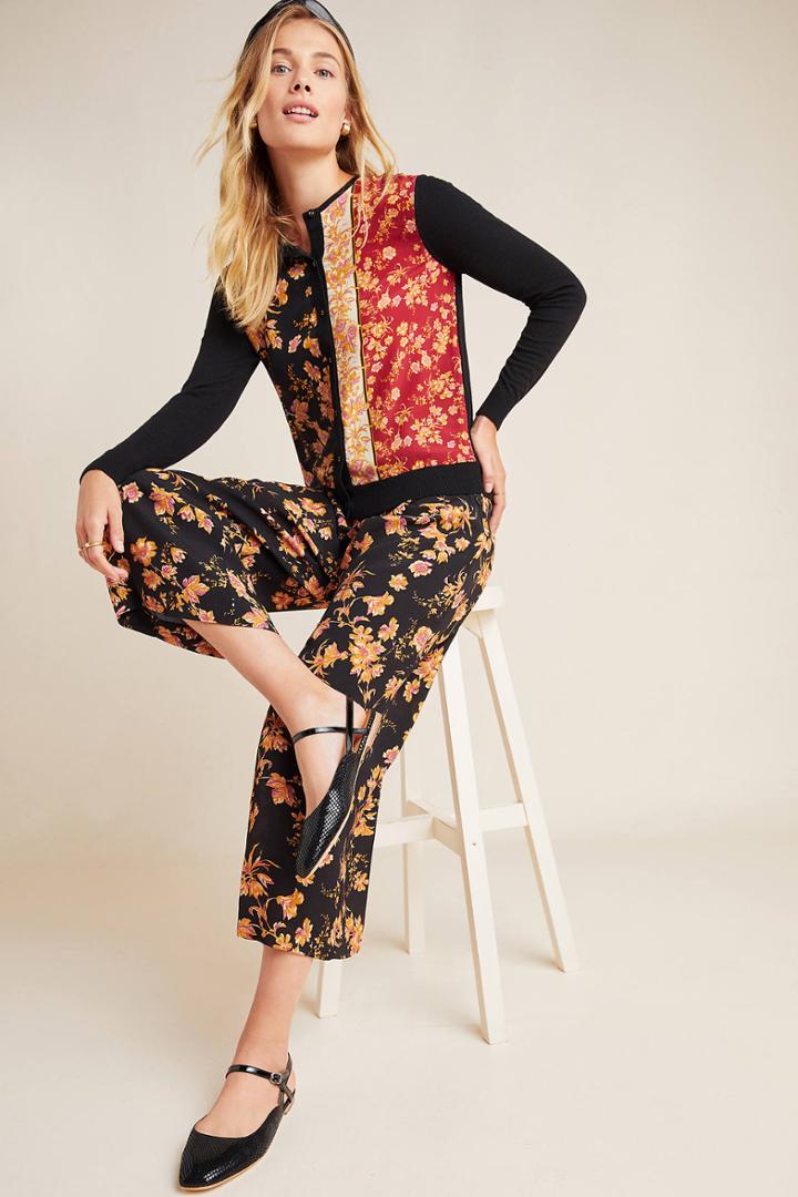 Kachel Della Floral Wide-leg Trousers