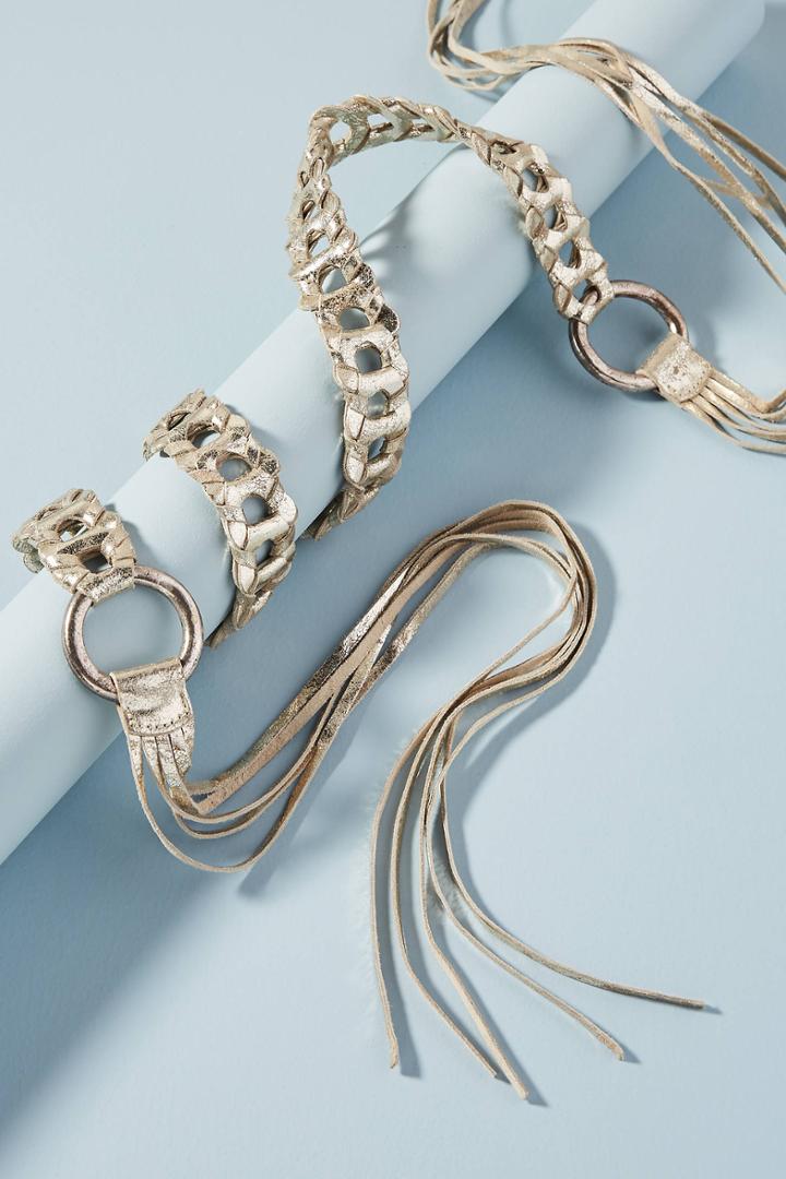 Streets Ahead Woven Rose Gold Wrap Belt
