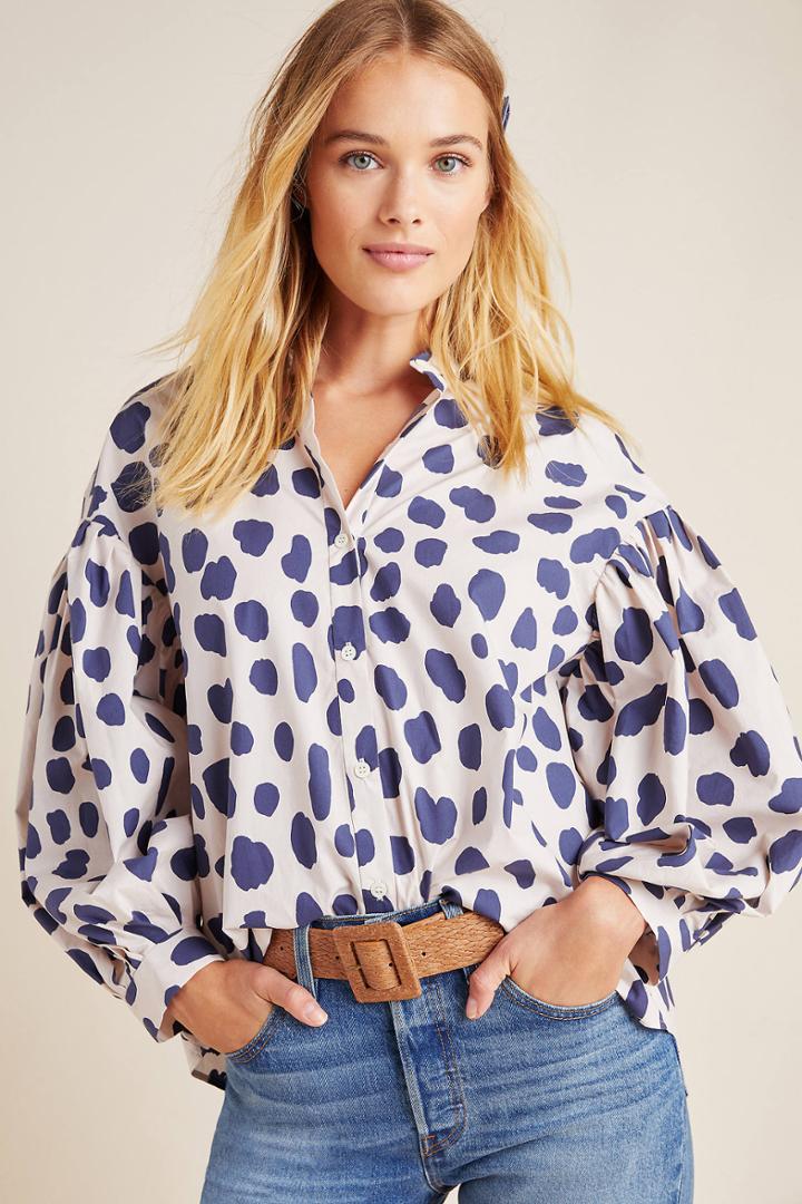 Whit Steph Balloon-sleeved Buttondown