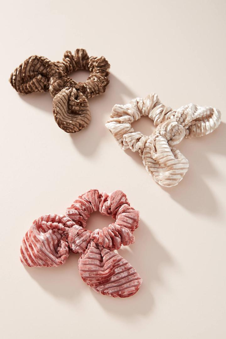 Anthropologie Darrah Velvet Ponytail Holder Set