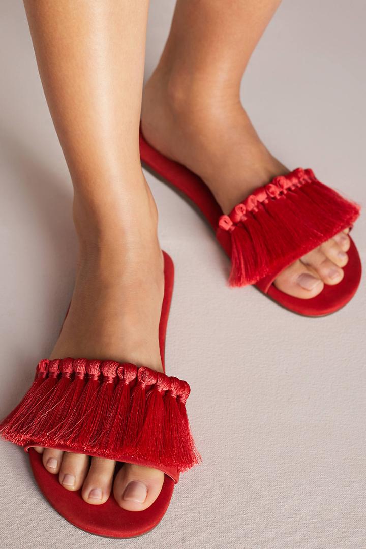Schutz Maduna Tassel Slide Sandals