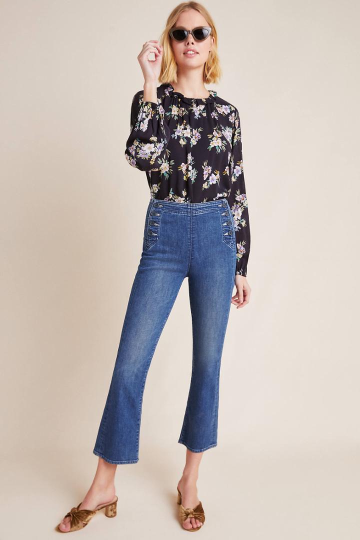 Mother Sailor Tripper High-rise Cropped Flare Jeans
