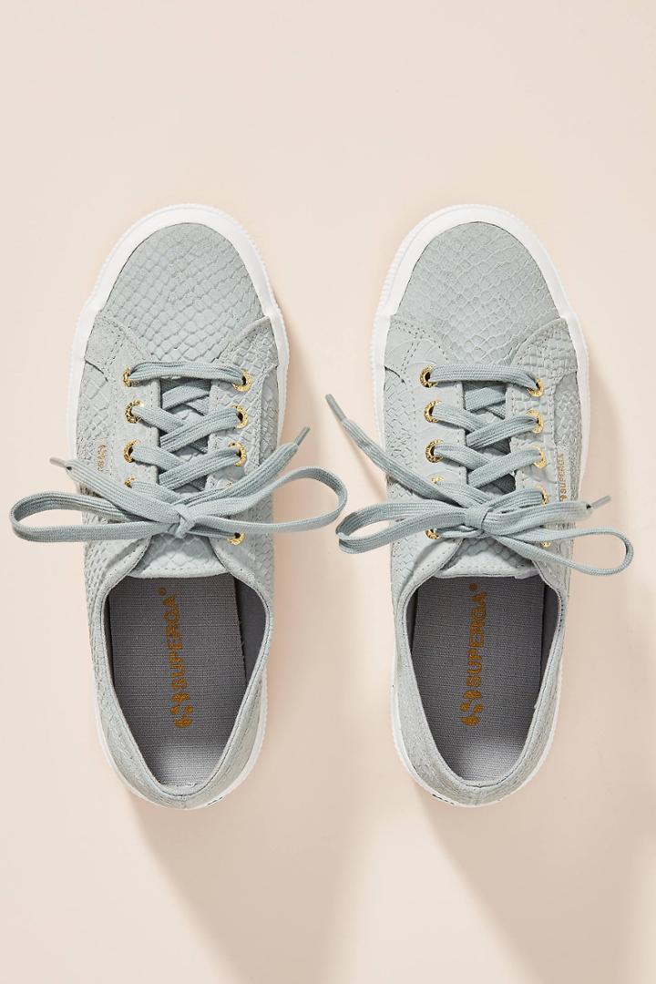 Superga Monotone Snake-printed Sneakers