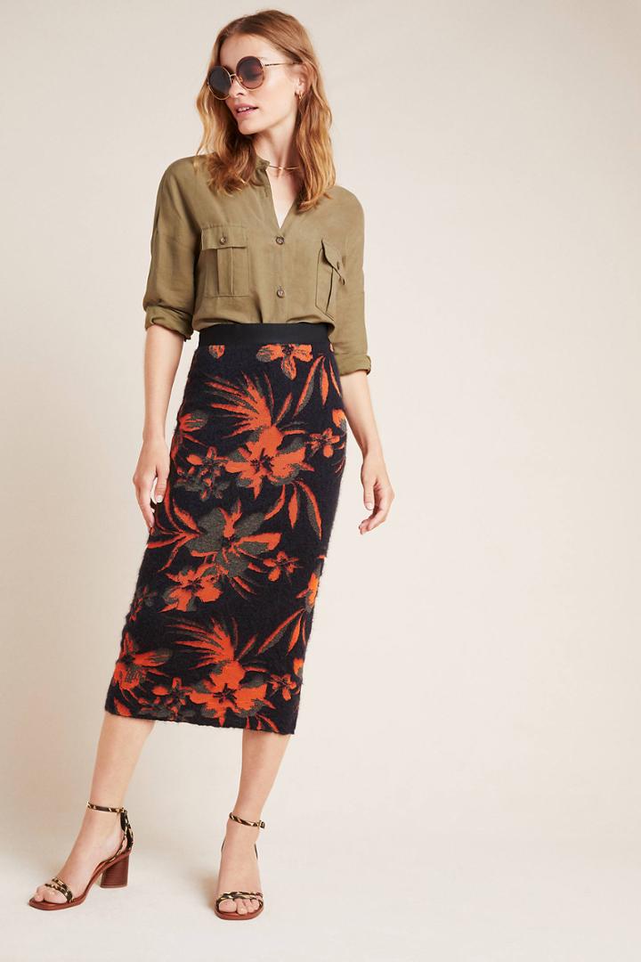 Nude Silvia Jacquard Pencil Skirt