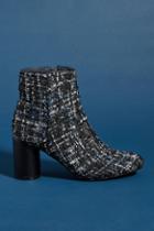 Vanessa Wu Tweed Heeled Booties