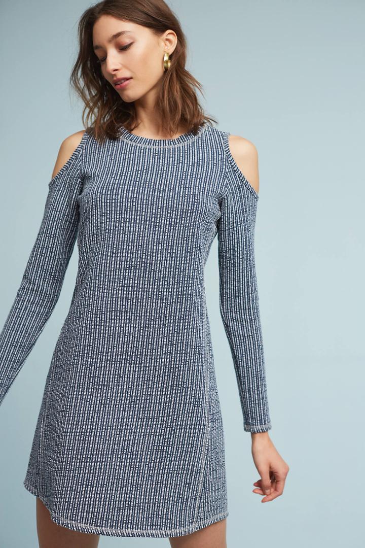 Sol Angeles Textured Knit Open-shoulder Dress