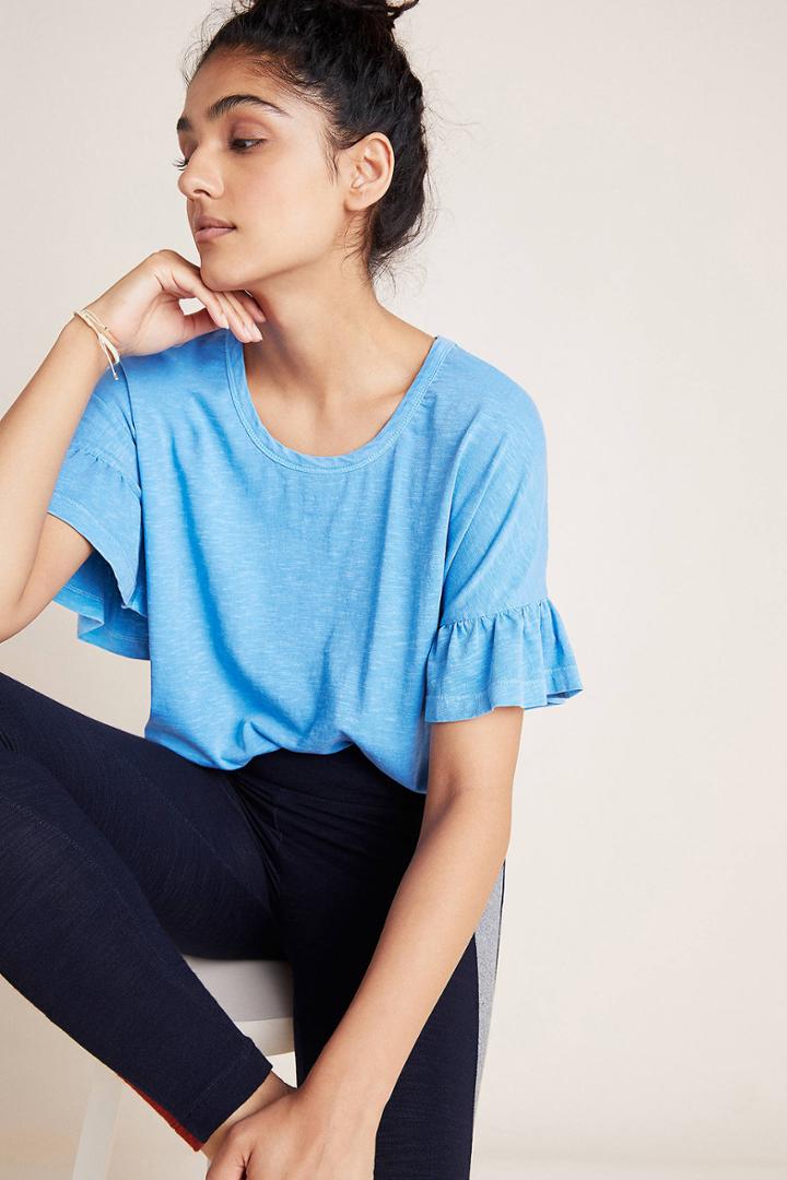 Sundry Ruffled Boxy Tee
