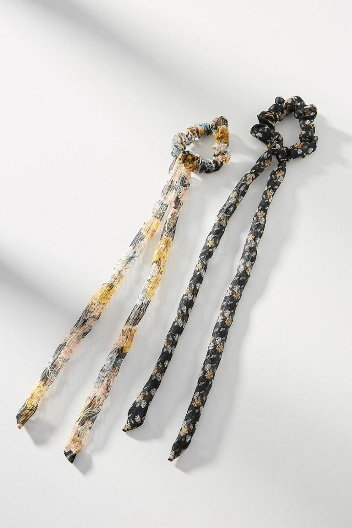 Anthropologie Bianca Scarf Ponytail Holder Set