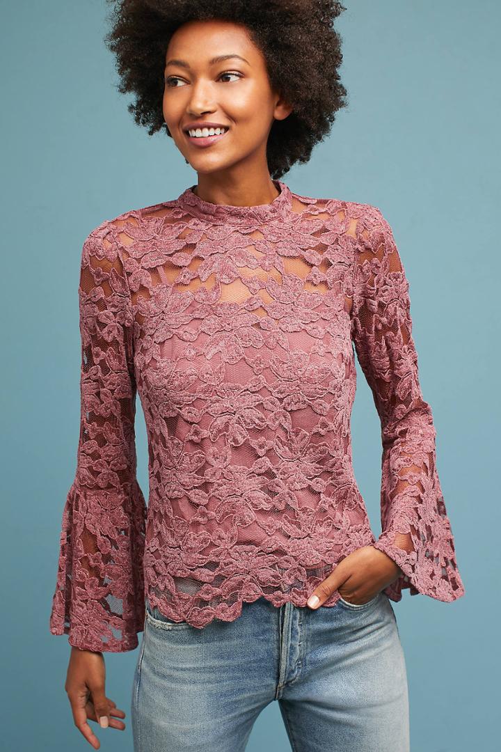 Akemi + Kin Bell-sleeved Lacework Top