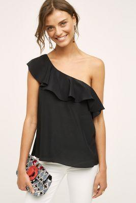 Maeve Silk One-shoulder Blouse