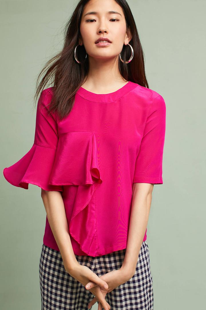 Seen Worn Kept Silk Ruffled Top