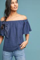 Blue Tassel Camilla Off-the-shoulder Top