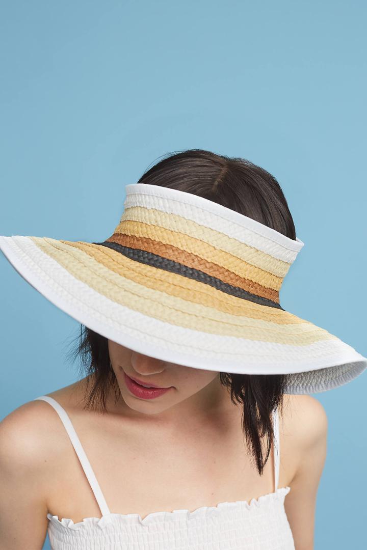 Anthropologie Striped Packable Visor
