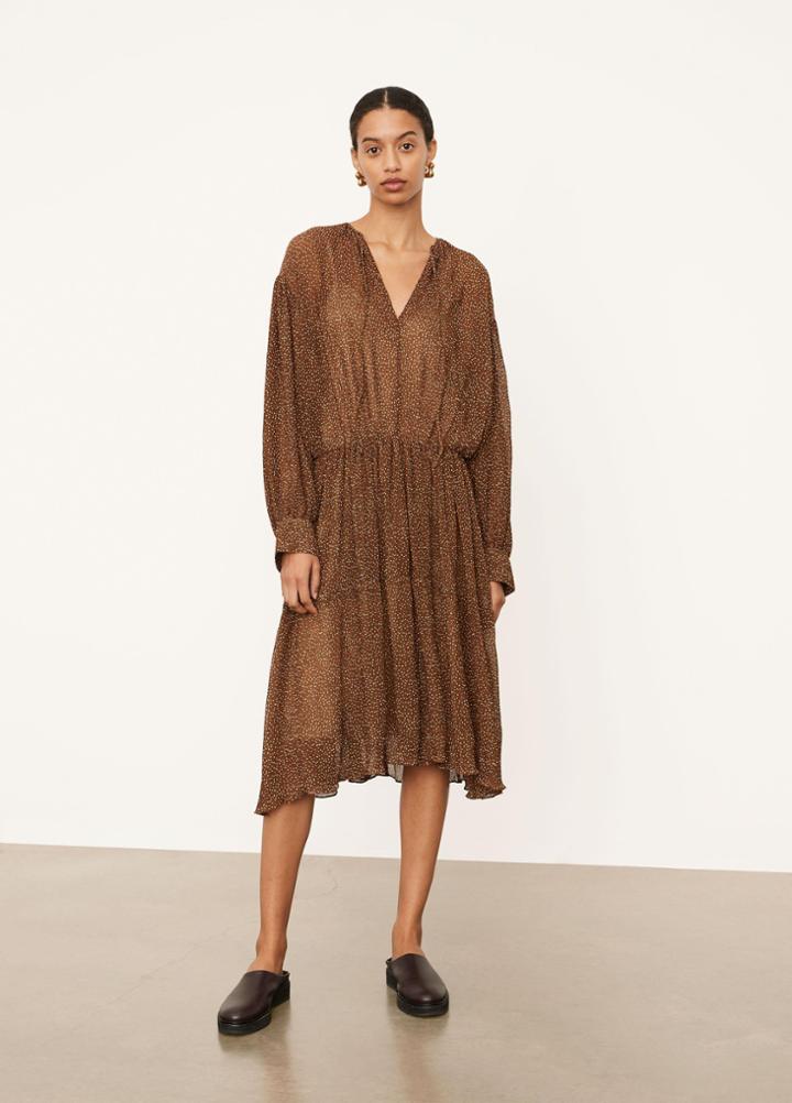 Vince Starry Dot Long Sleeve Dress