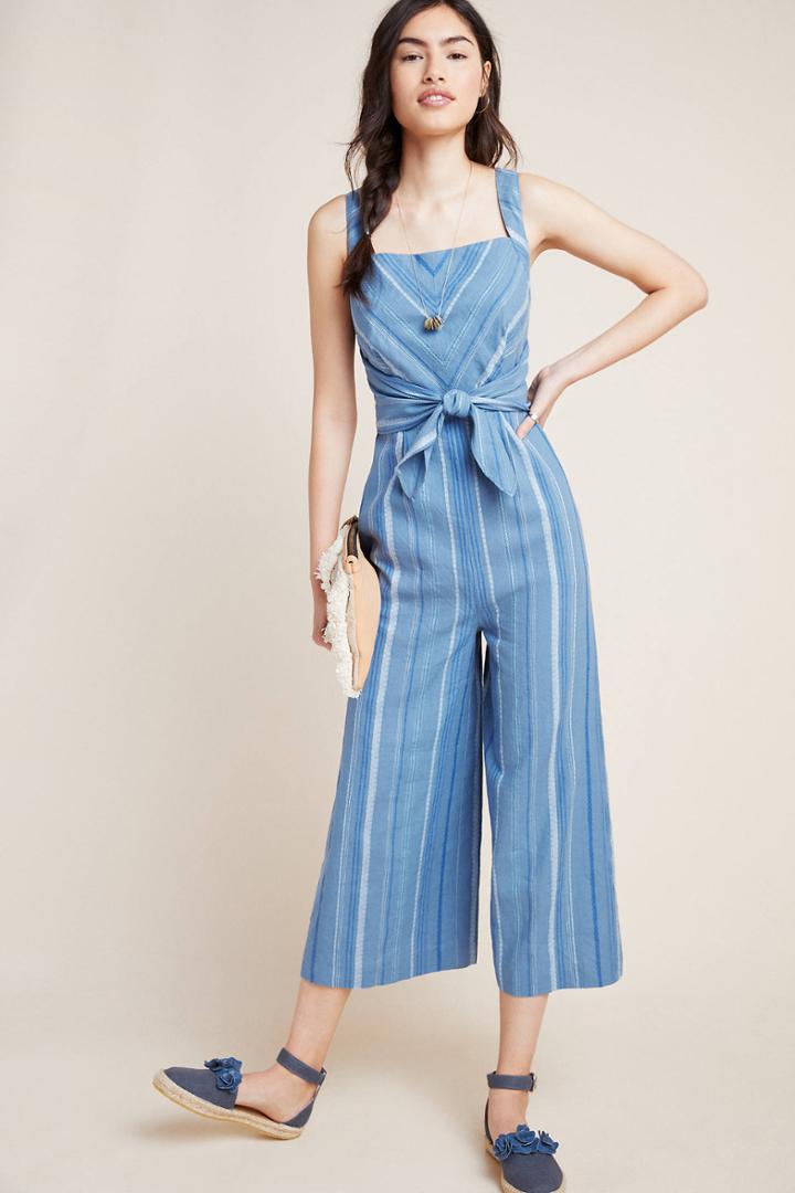 Anthropologie Laguna Striped Jumpsuit