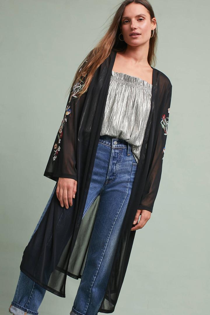 Anthropologie Albena Embellished Kimono