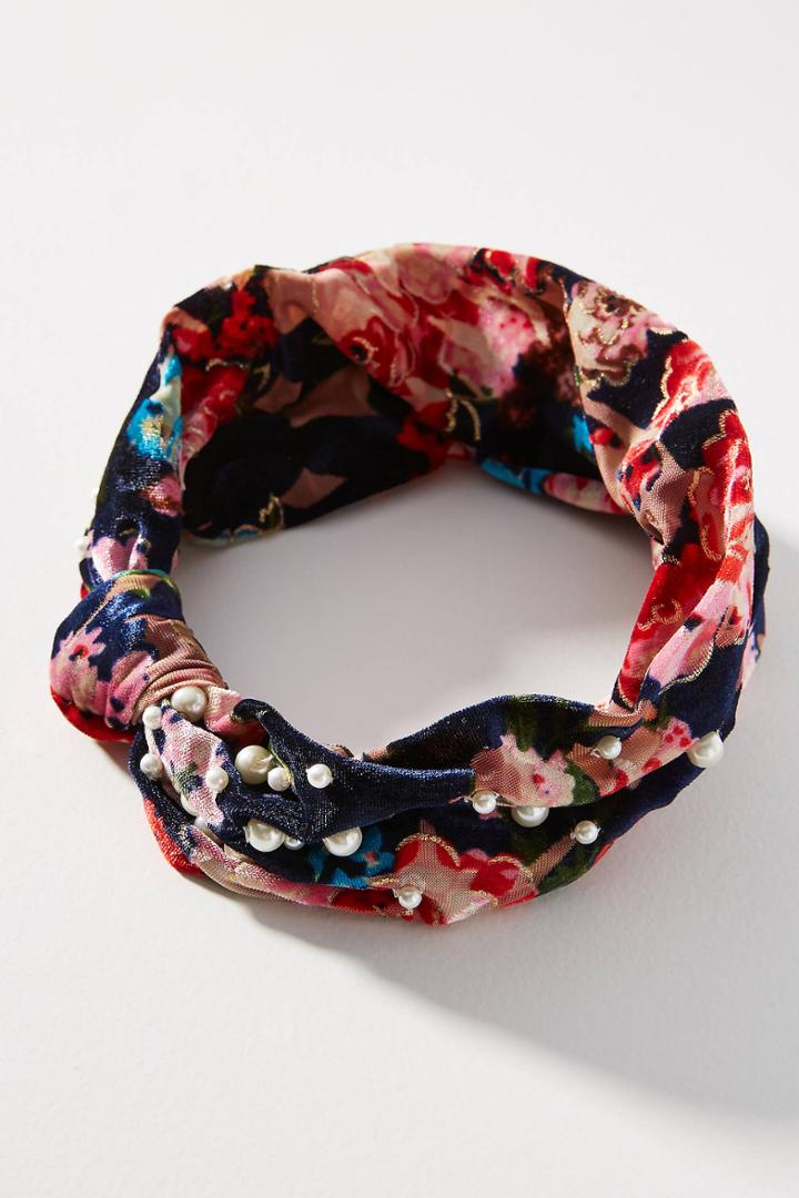Joshipura Valerie Pearled Velvet Headband