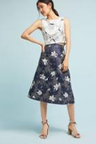 Eva Franco Floral Jacquard Top & Skirt Set