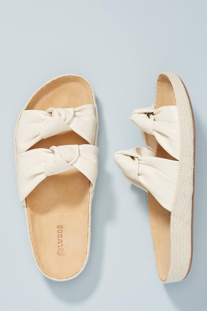Soludos Silver Knotted Summer Sandals