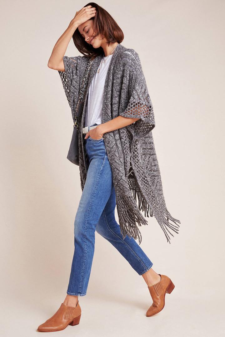 Anthropologie Mabel Fringed Kimono