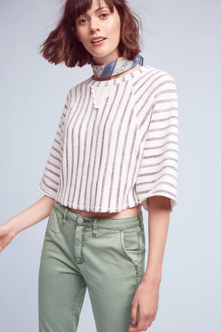 Left Coast Coastal Stripes Terry Pullover