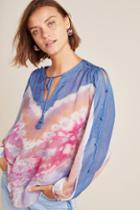 Anthropologie Reed Tie-dyed Sheer Peasant Blouse