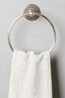 Anthropologie Floral Imprint Towel Ring