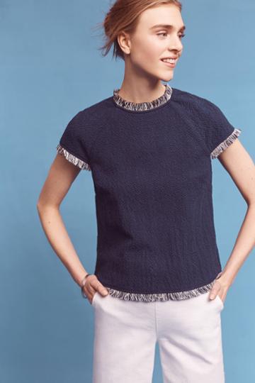 Deletta Frayed Denim Tee