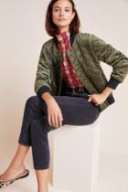 Skies Are Blue Quilted Velvet Bomber Jacket