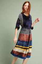 Norblack Norwhite Striped Velvet Dress
