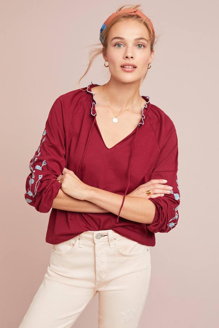 Dolan Left Coast Fairytale Embroidered Top